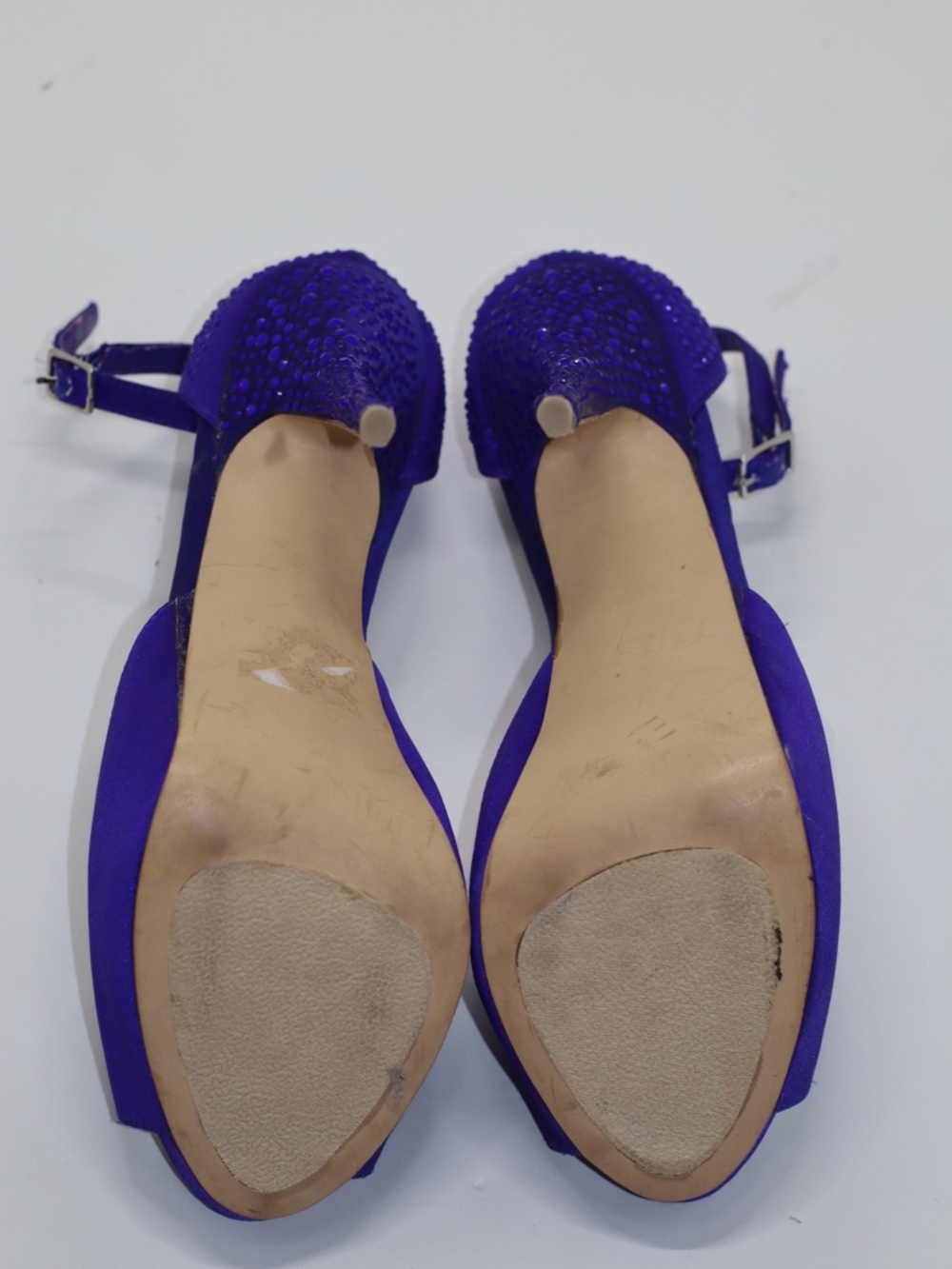 Steve Madden Platform Heels - Royal Blue with Rhinestones sz10 - Picture 5 of 5